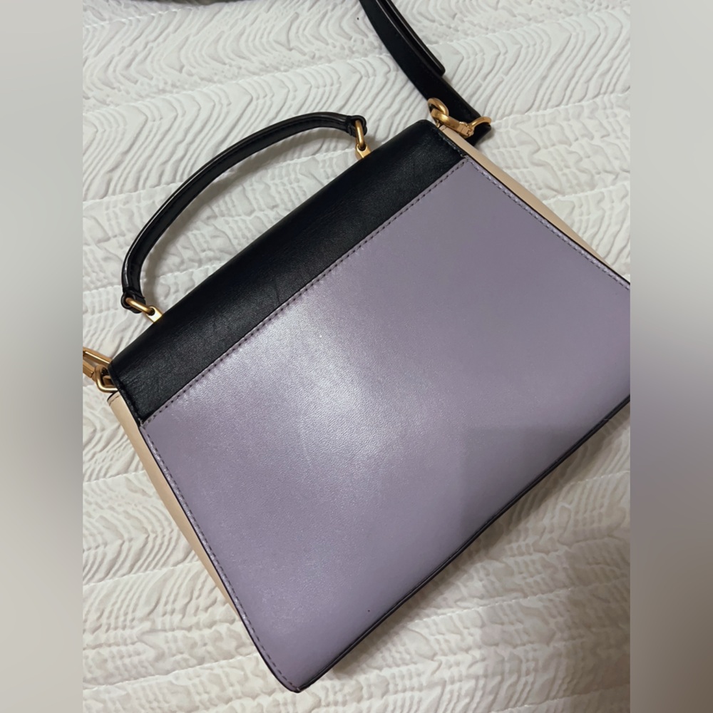 Tory Burch Black and Lavender Crossbody satchel small  bag . - Picture 3 of 11